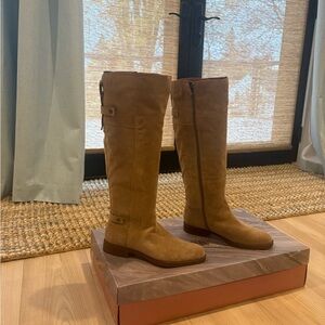 Tan Knee-High Suede Boots